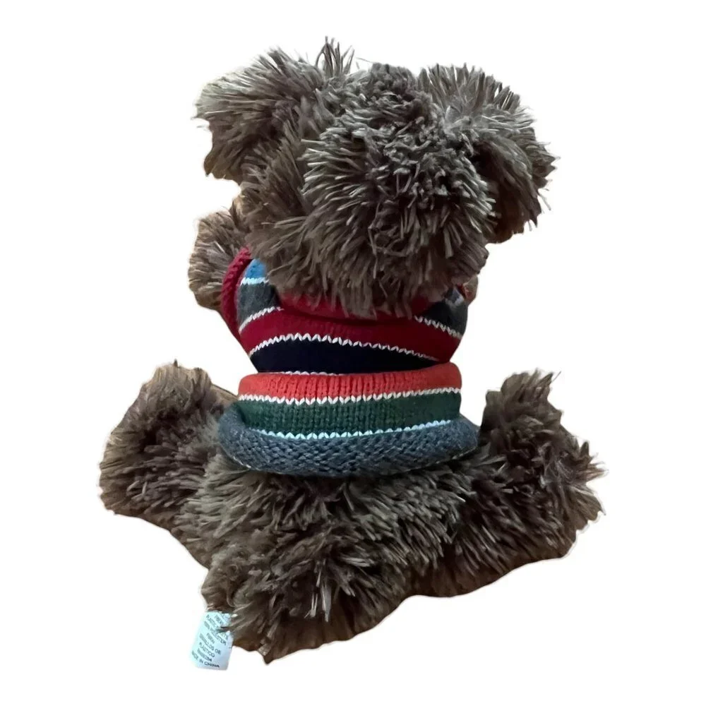 The Children's Place Dog Plush Fuzzy Puppy Striped Sweater‎ Brown Stuffed Animal